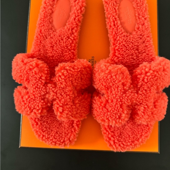 Brand new HERMES SANDALES ORAN PEAU LAINEE ORANGE size EU40 (fits like a US9) - Picture 4 of 4